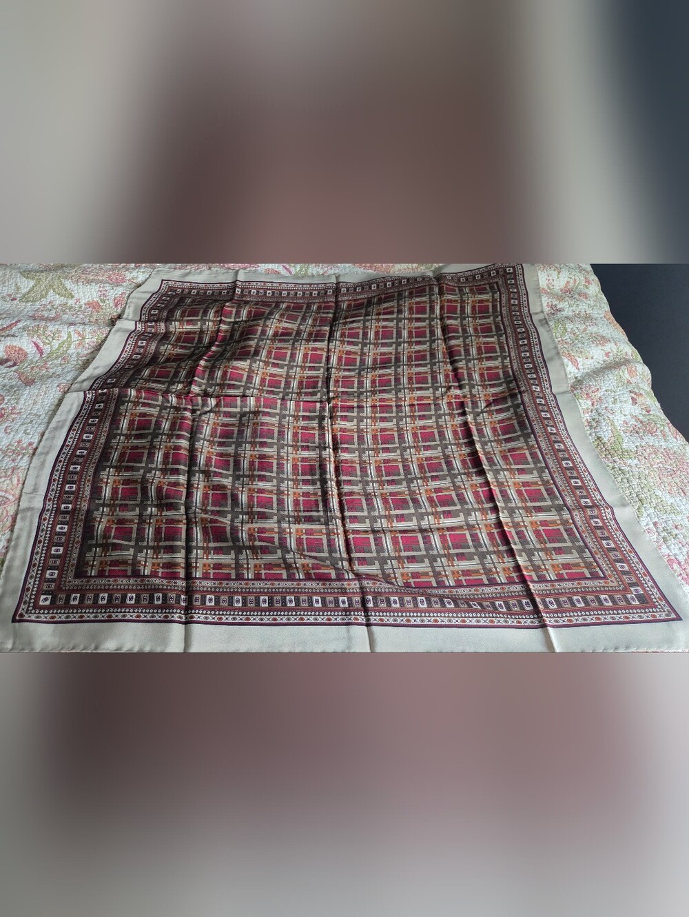 Vintage ITALIAN silk Square Scarf